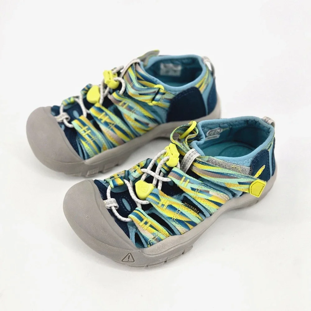 KEEN Newport H2 Kids 13 Blue Yellow Water Sandals Hiking Trail Gorpcore Shoes